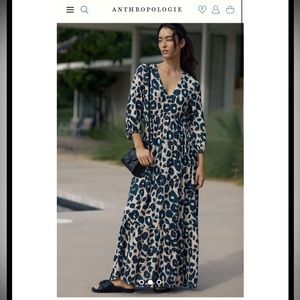NWT Anthropologie leopard maxi dress Size XS/S